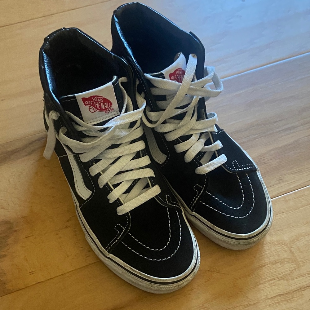 Vans Black & White High-Top Skate Sneakers